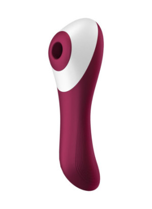2 en 1 Vibromasseur et stimulateur de clitoris USB rouge Dual Crush Satisfyer - CC597786